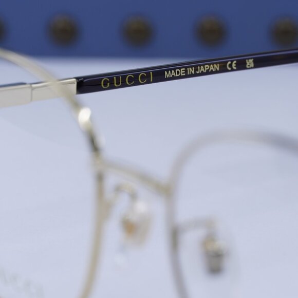 Gucci GG1352O 004 Rectangle Eyeglasses - Gold/Dark Havana 53mm - Picture 8 of 12